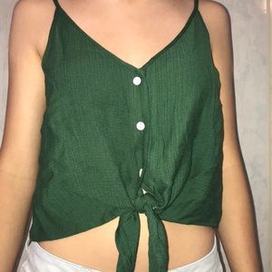 Dark green spaghetti crop top